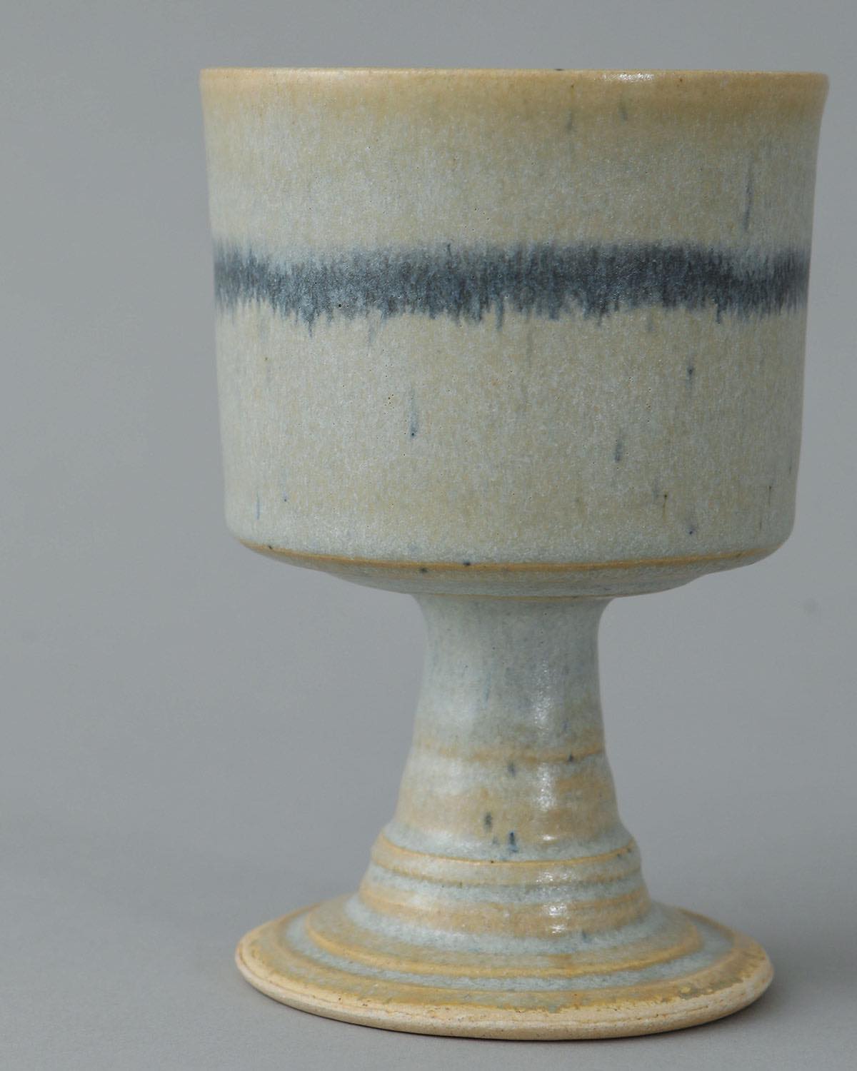 COBALT CRYSTALLINE GLAZE GOBLET