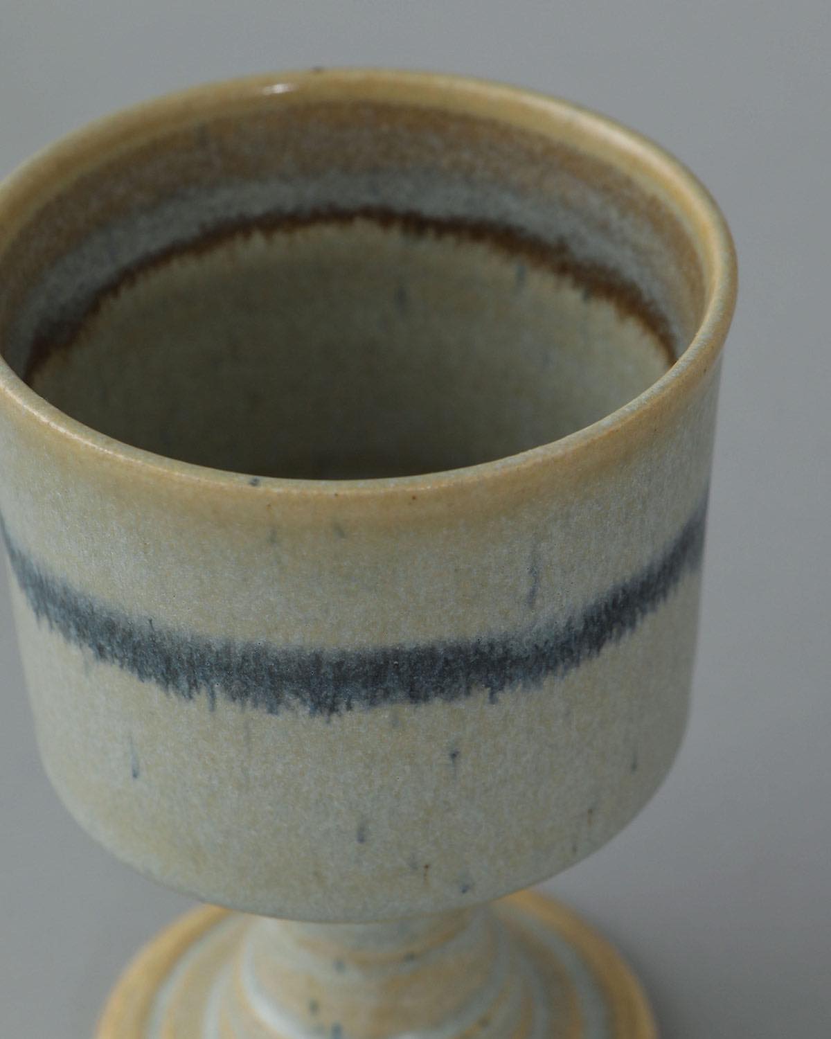 COBALT CRYSTALLINE GLAZE GOBLET