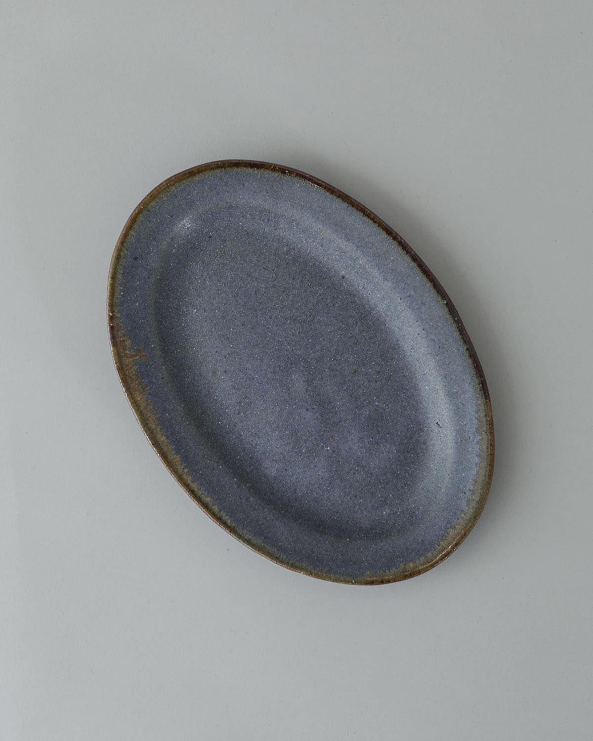 COBALT GLAZE OVAL PLATE S