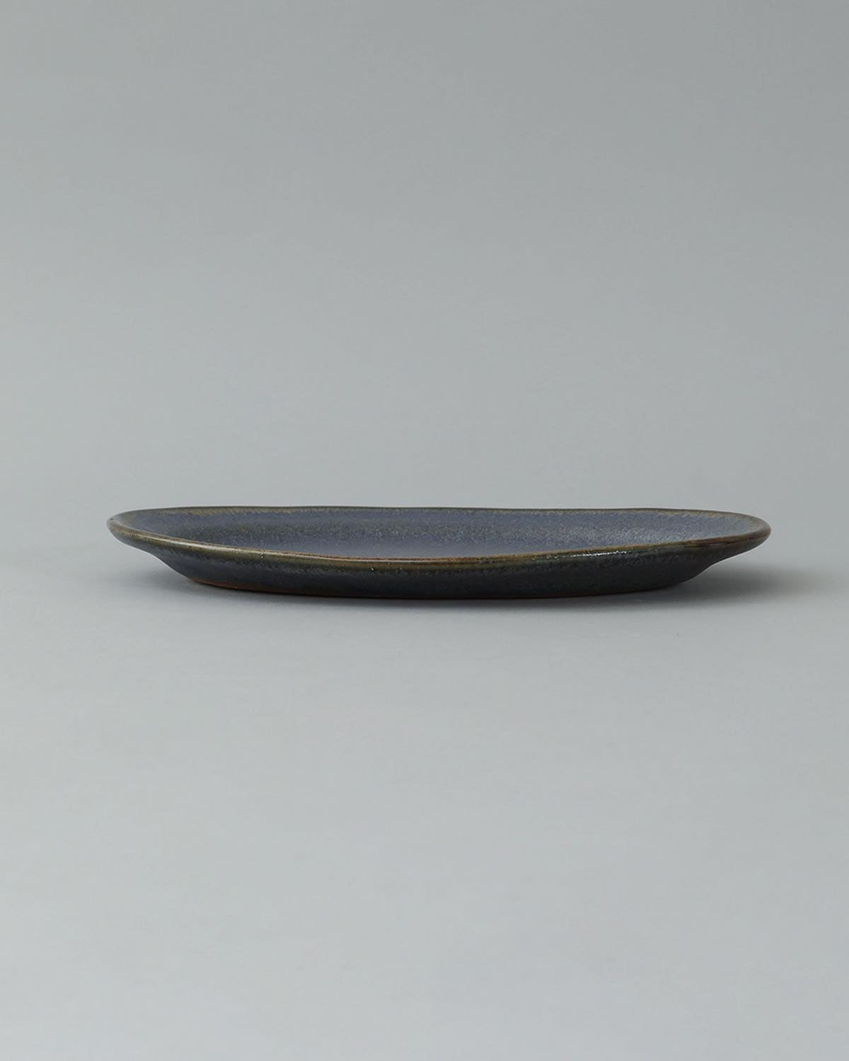 COBALT GLAZE OVAL PLATE M