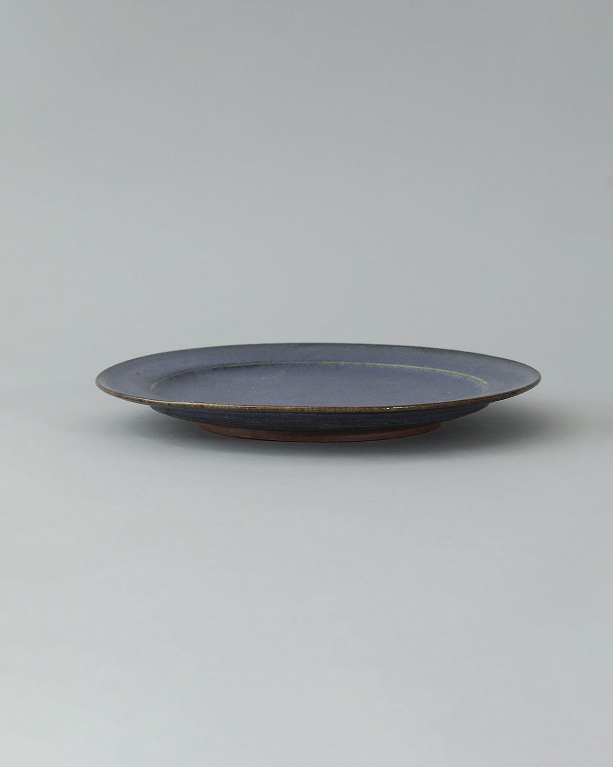 COBALT GLAZE RIM PLATE L