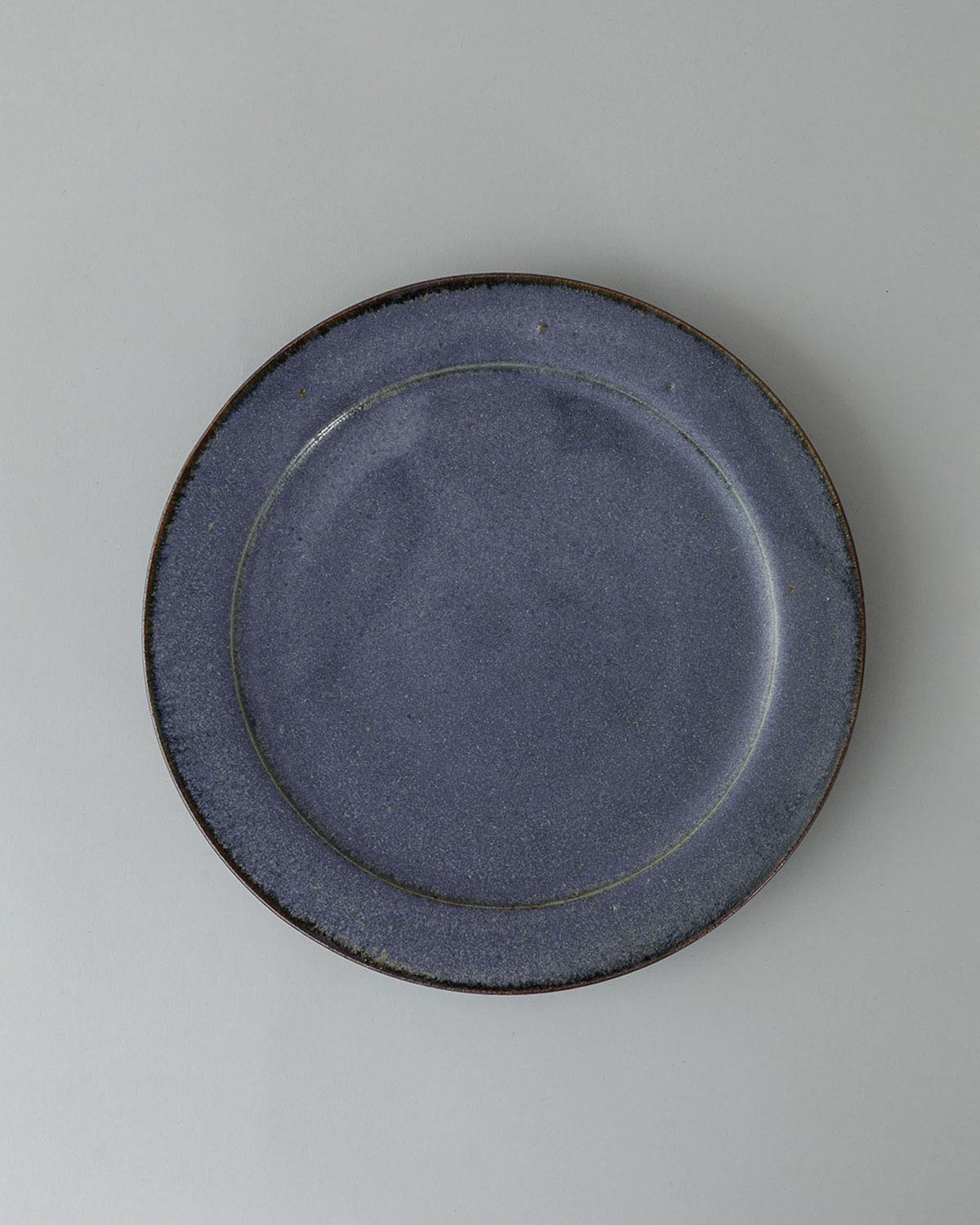 COBALT GLAZE RIM PLATE L