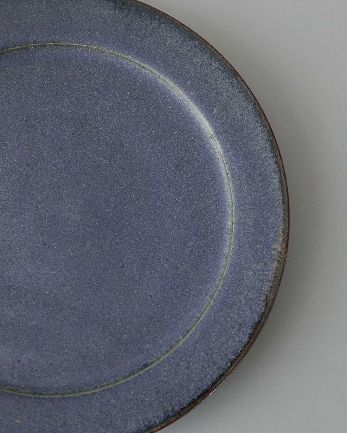 COBALT GLAZE RIM PLATE L