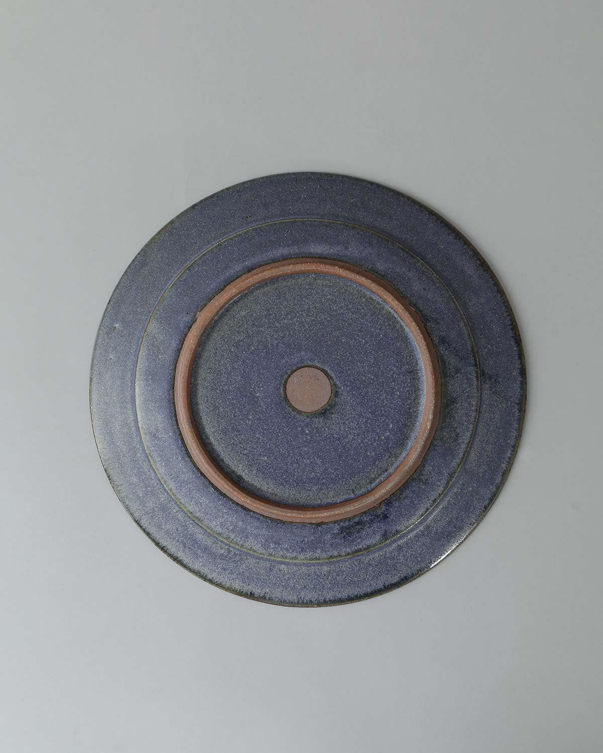 COBALT GLAZE RIM PLATE L