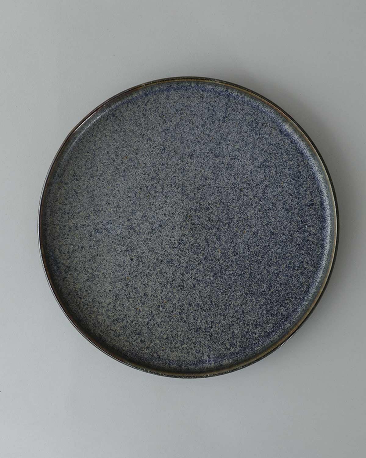 COBALT CRYSTALLINE GLAZE ROUND PLATE L