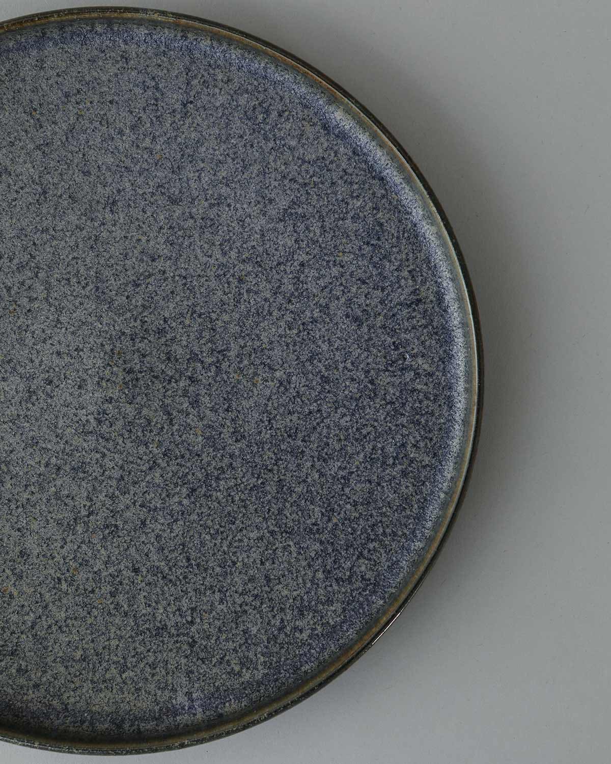 COBALT CRYSTALLINE GLAZE ROUND PLATE L