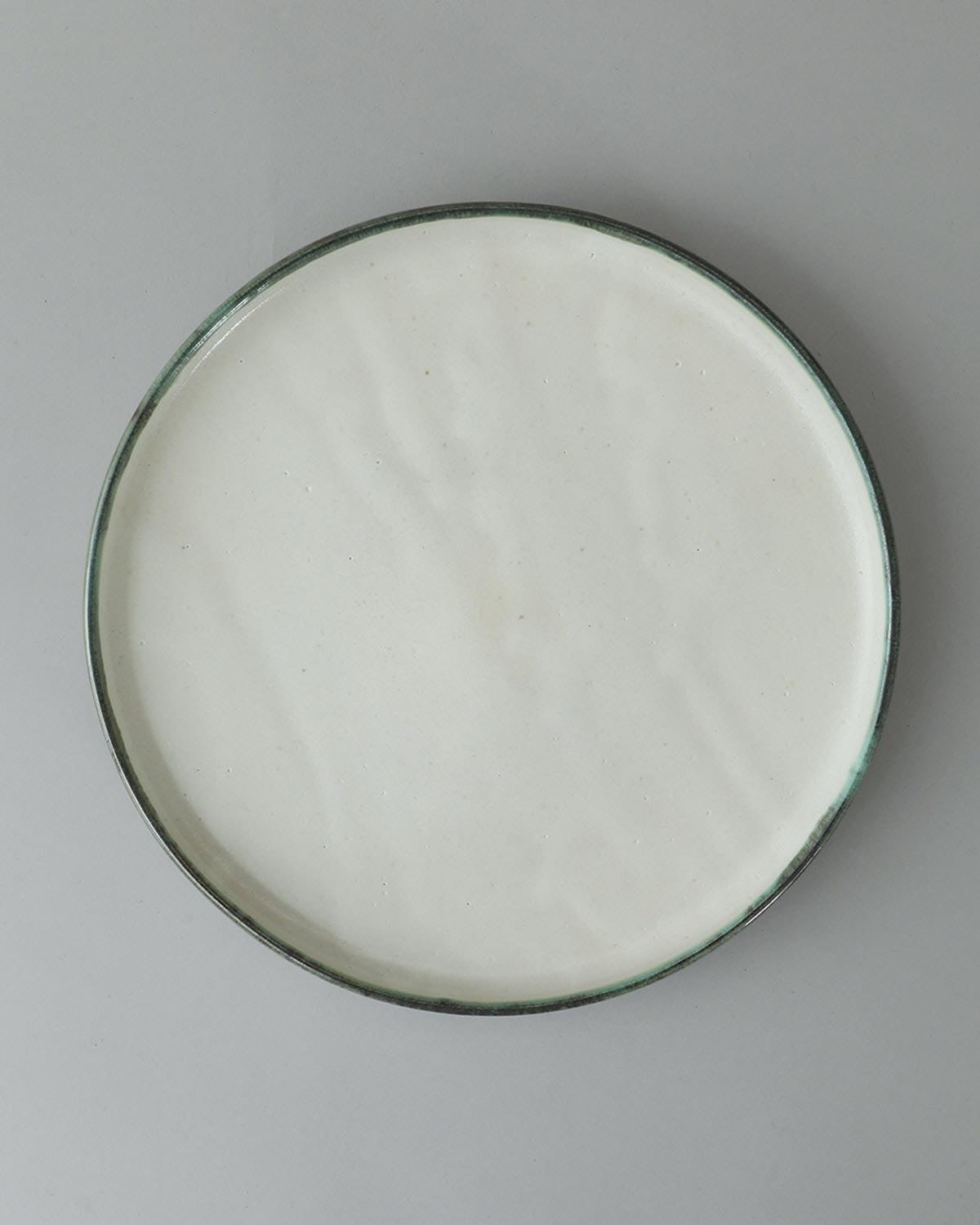 WHITE MATTE ROUND PLATE L