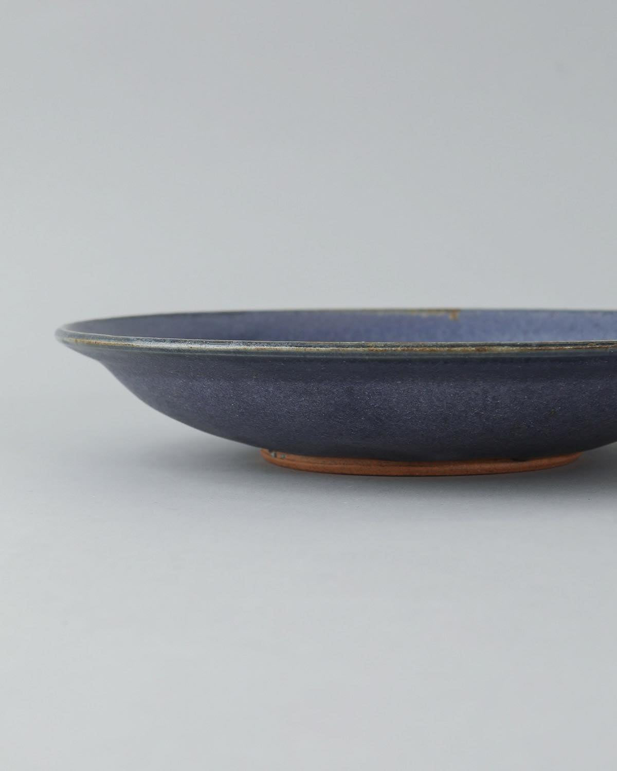 COBALT GLAZE SHALLOW BOWL L