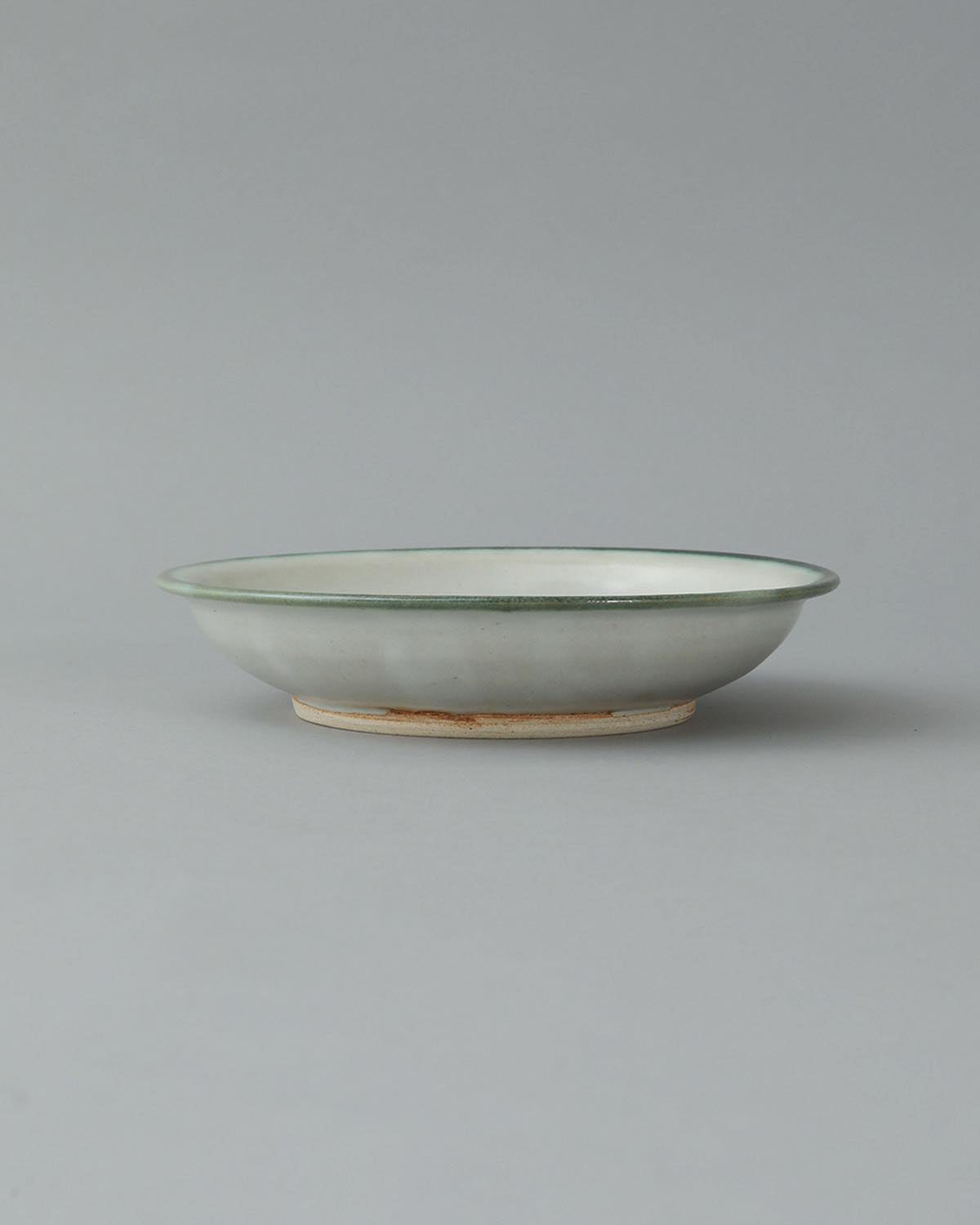 WHITE MATTE SOUP DISH SHALLOW BOWL