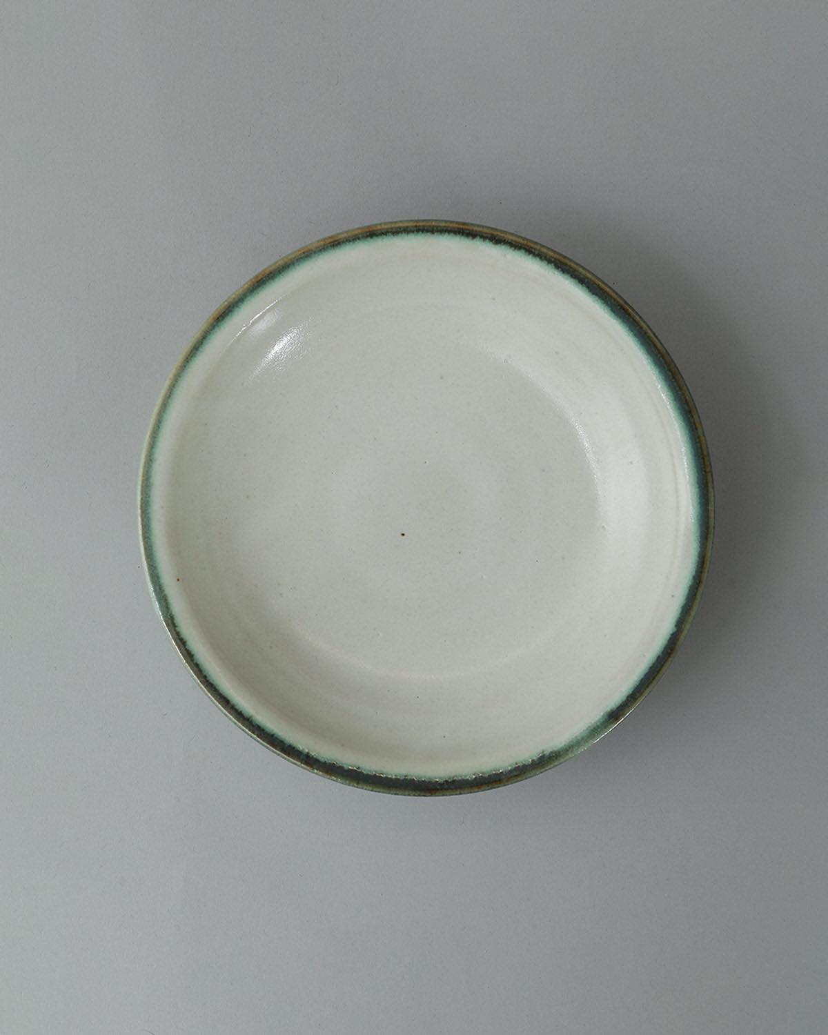 WHITE MATTE SOUP DISH SHALLOW BOWL