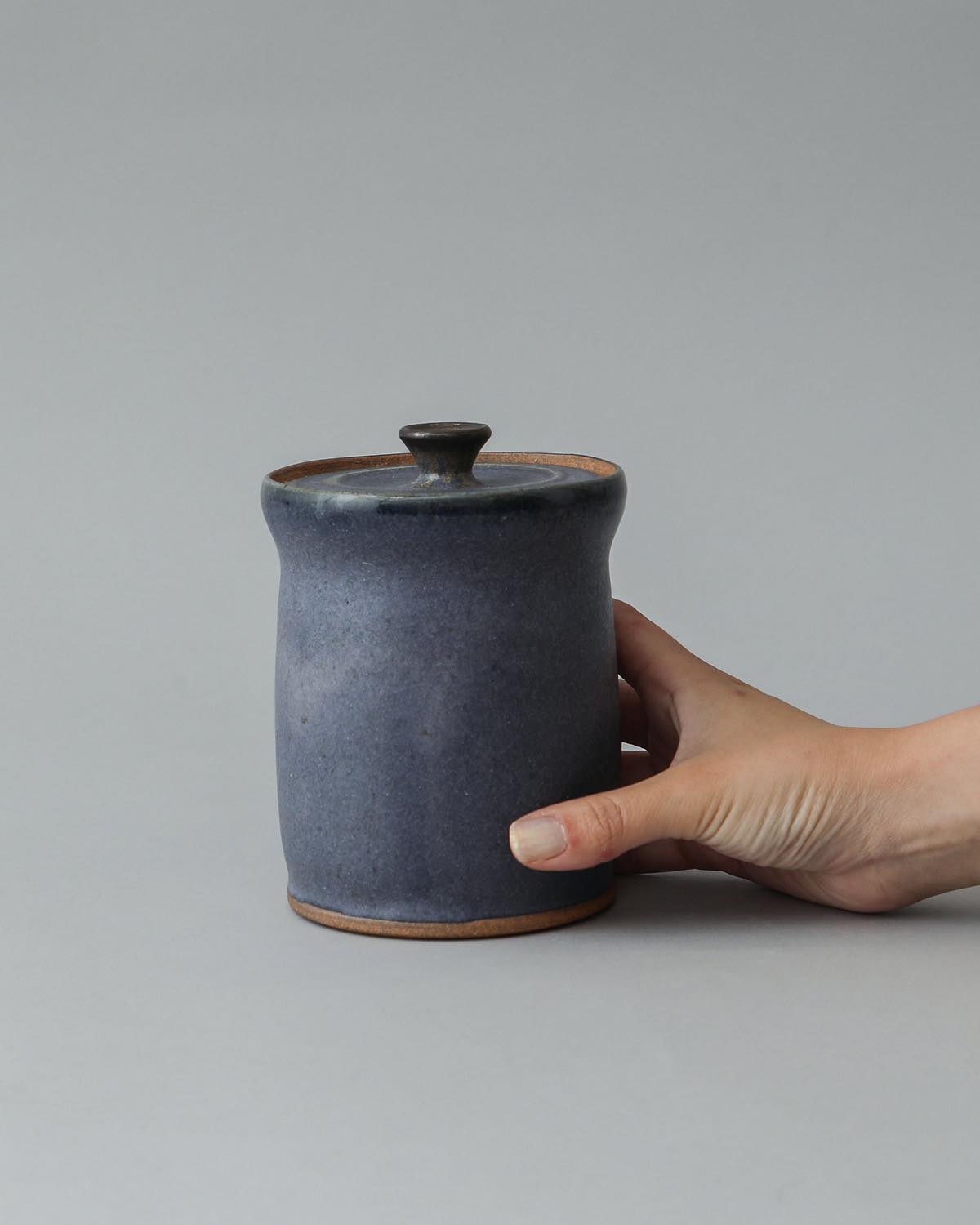 COBALT GLAZE CANISTER A