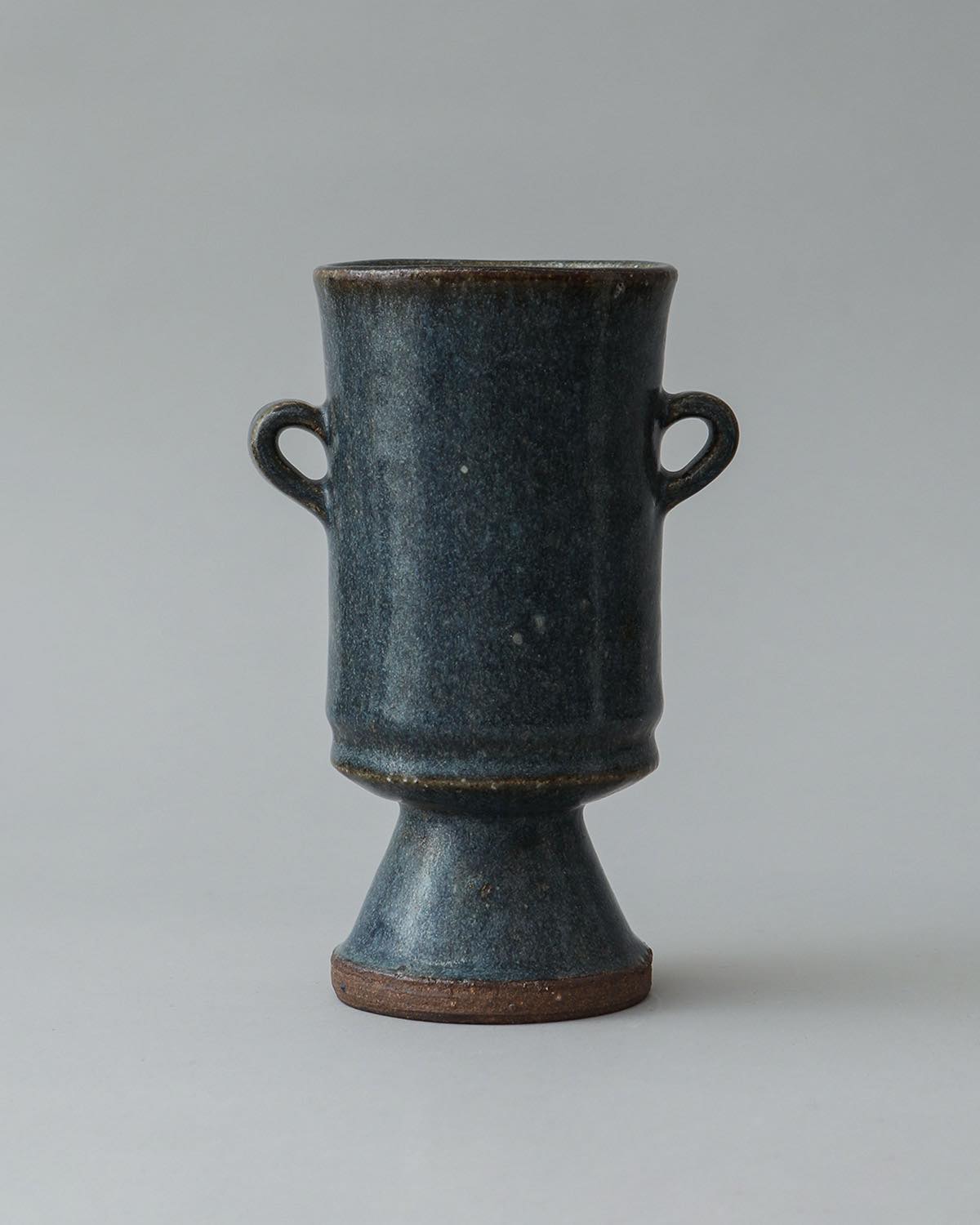 EARRED VASE COBALT GLAZE