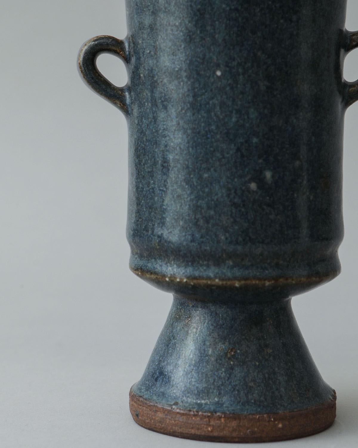 EARRED VASE COBALT GLAZE