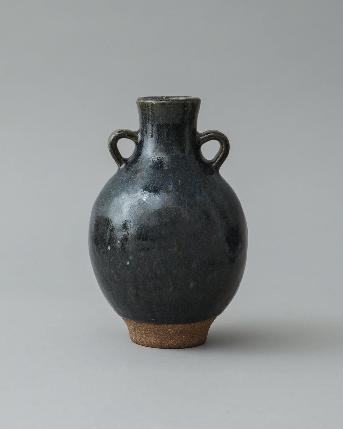 EARRED VASE COBALT GLAZE