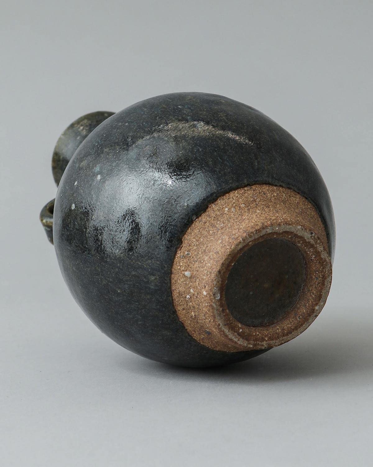 EARRED VASE COBALT GLAZE