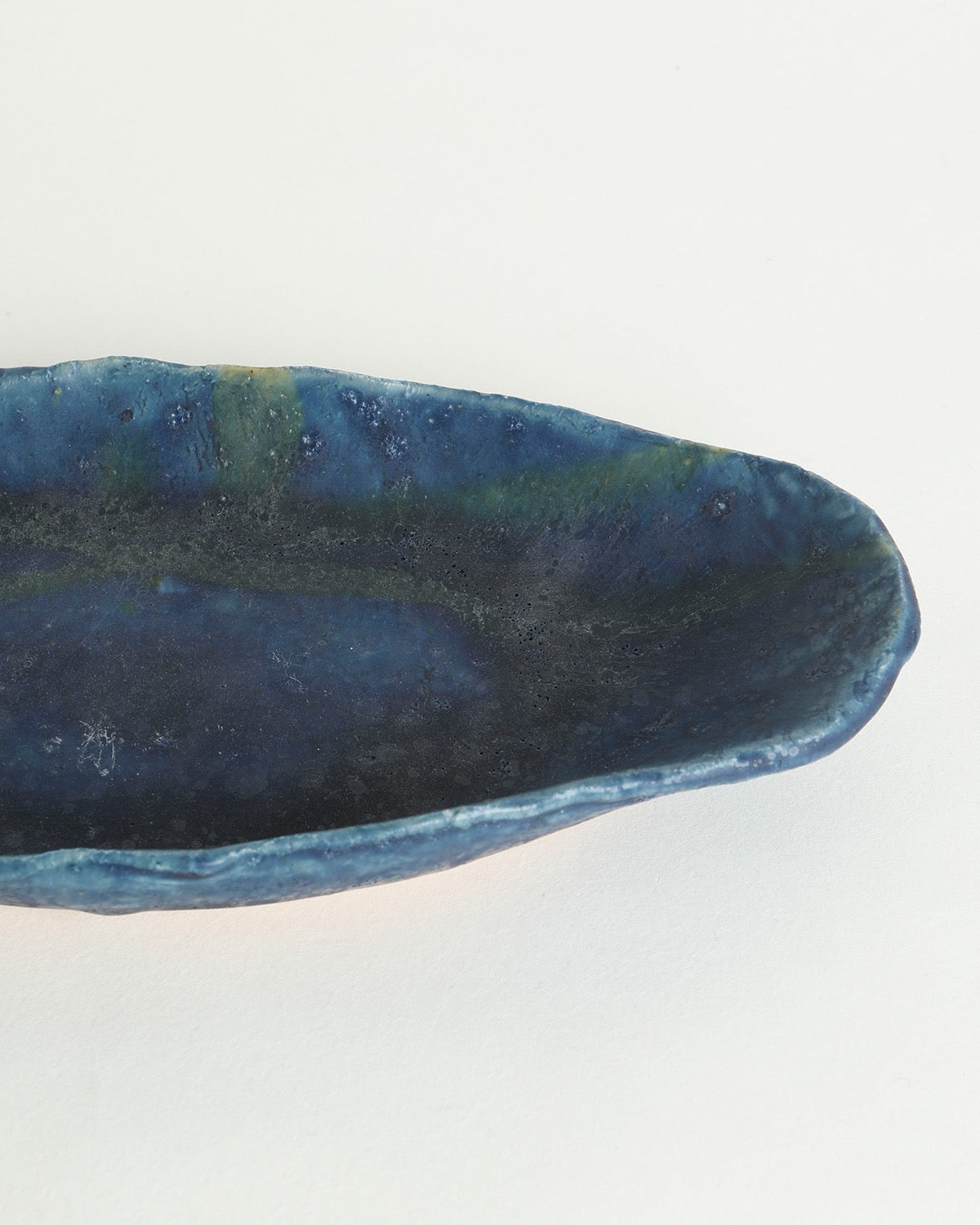 楕円皿 小 - 青の釉景