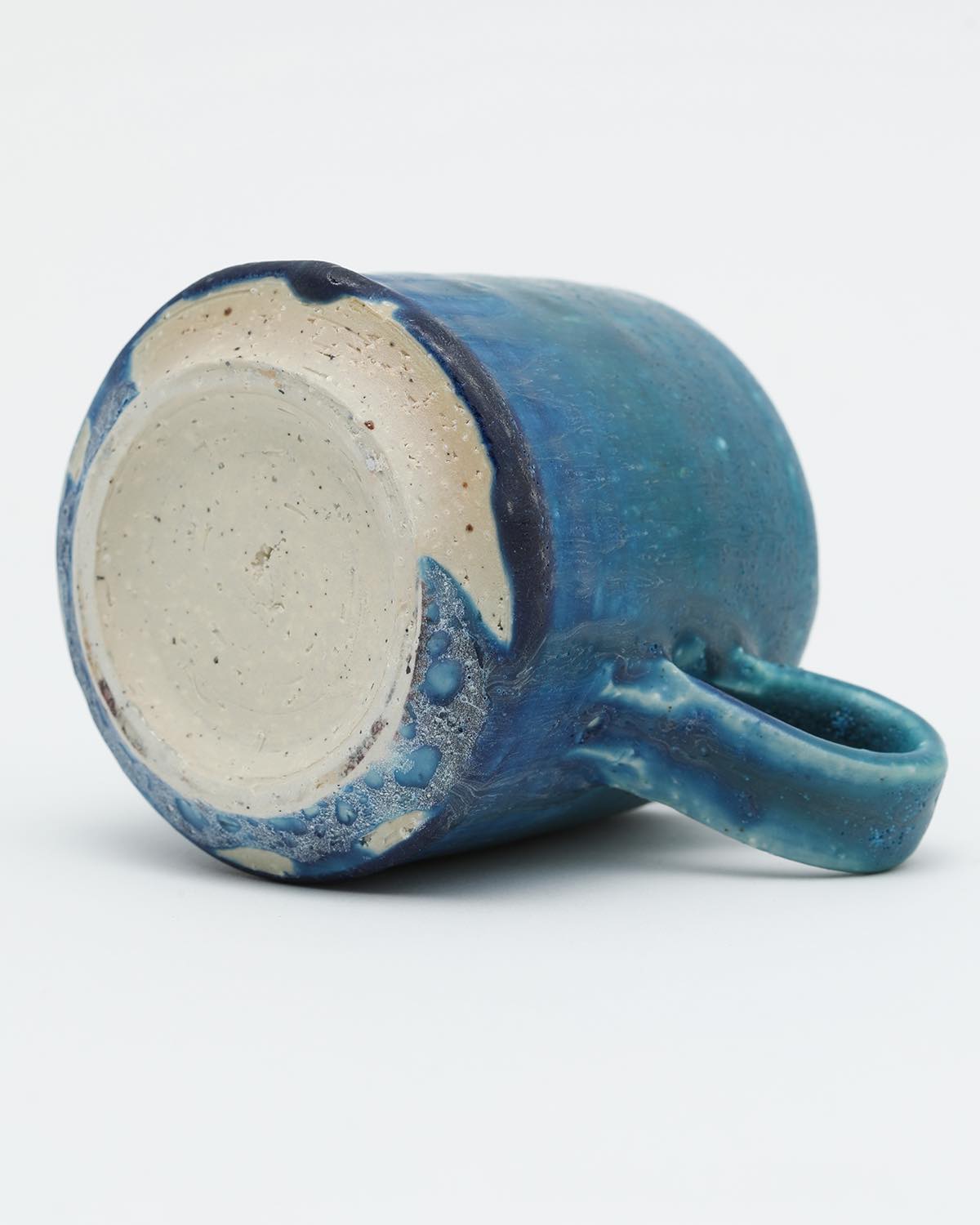 角マグカップ - 青の釉景