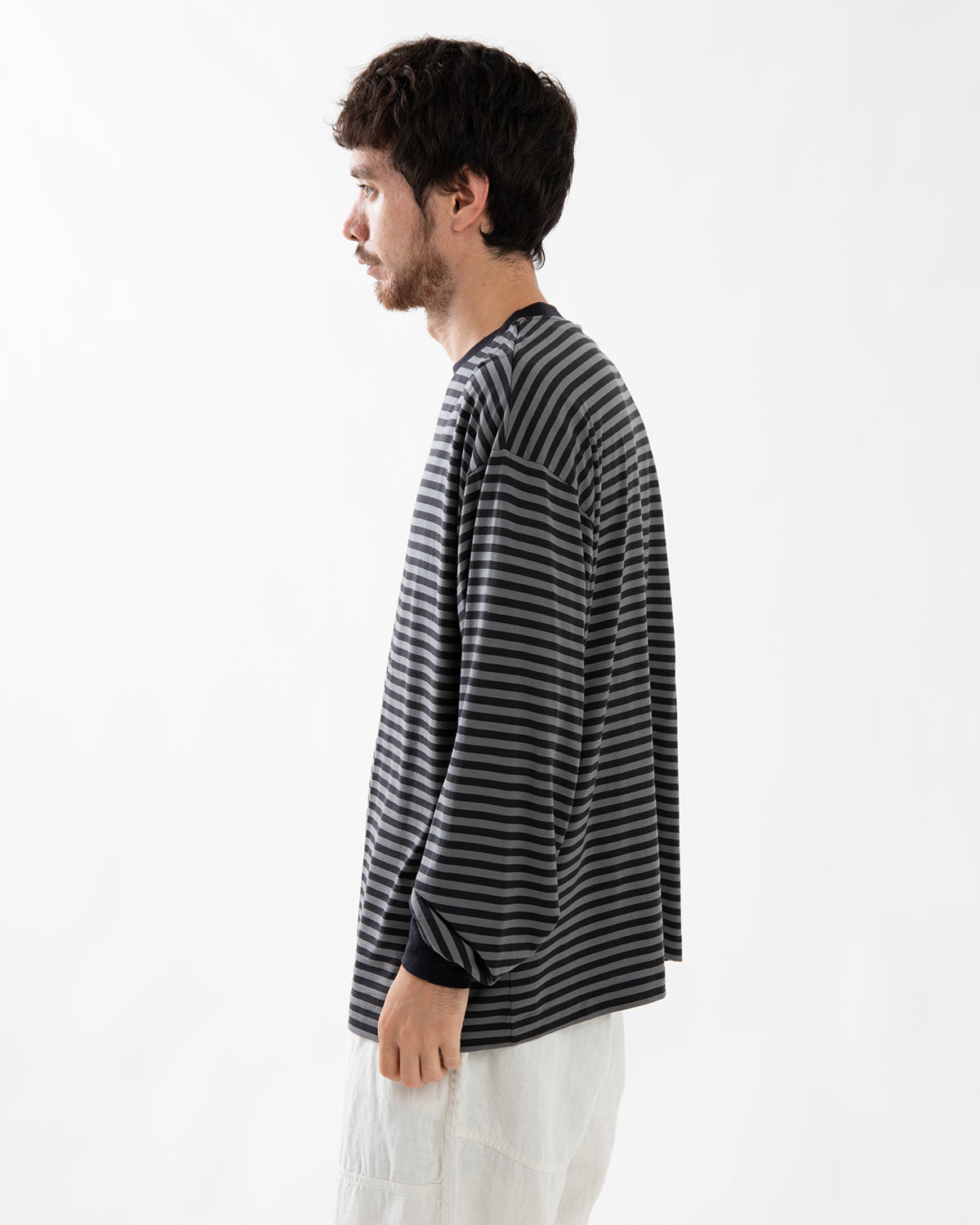 WOOL STRIPE L/S TEE