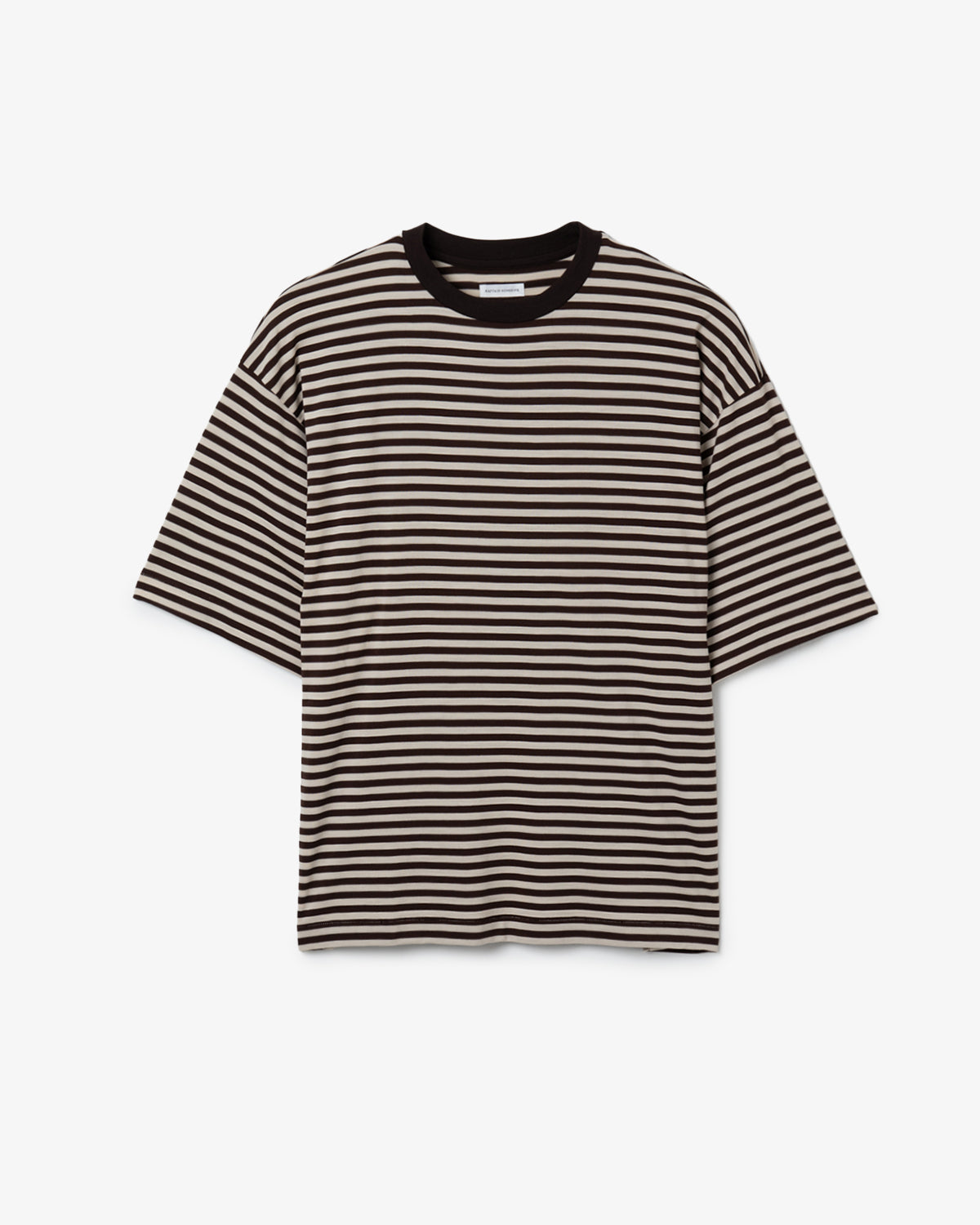 WOOL STRIPE HALF SLEEVE TEE