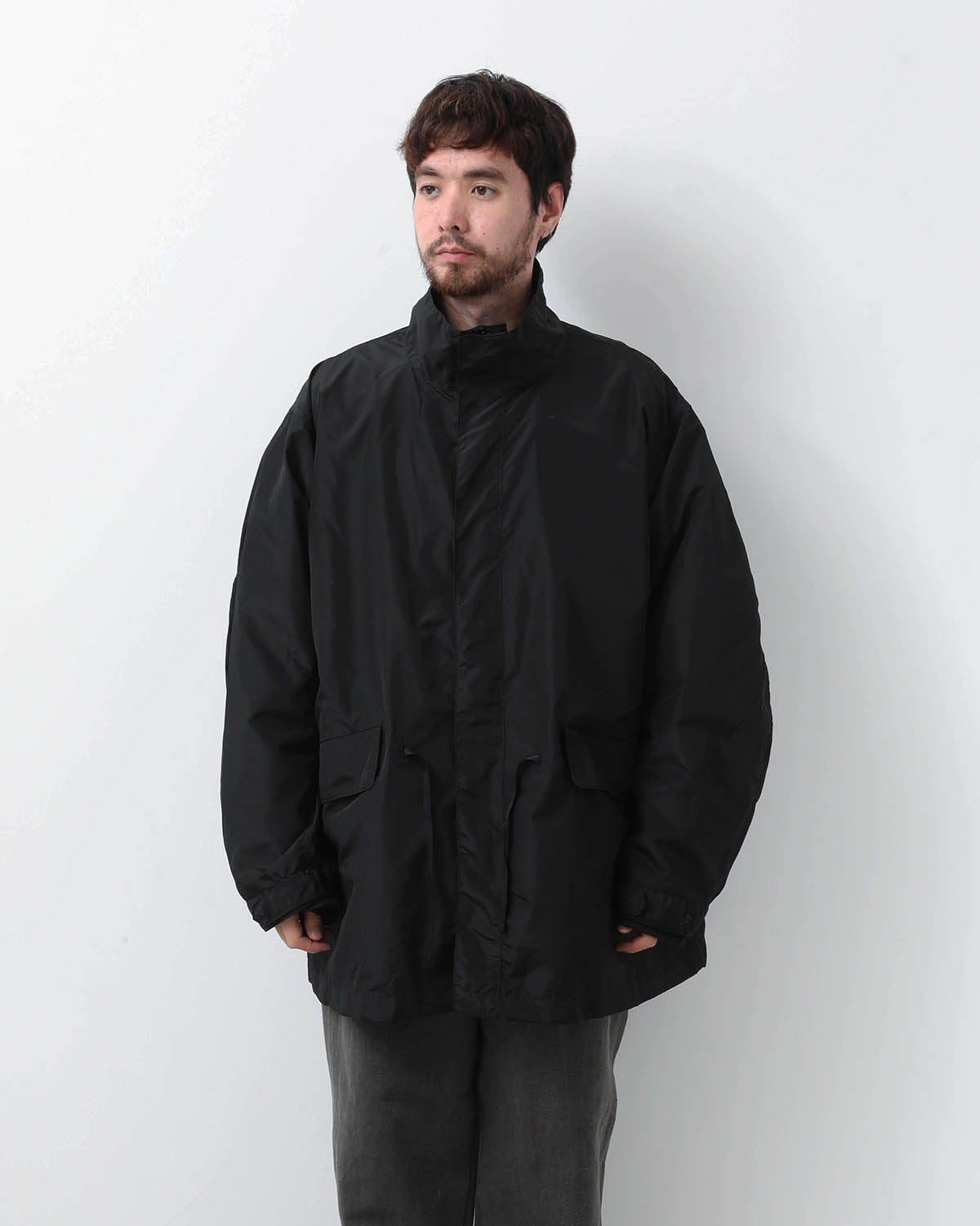 SILK POLY MIL COAT