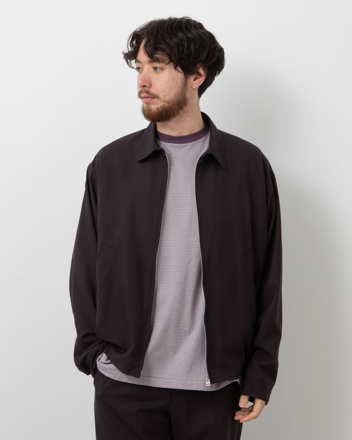 WOOL POPLIN ZIP BLOUSON