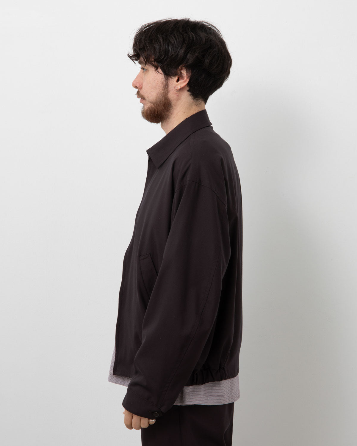 WOOL POPLIN ZIP BLOUSON
