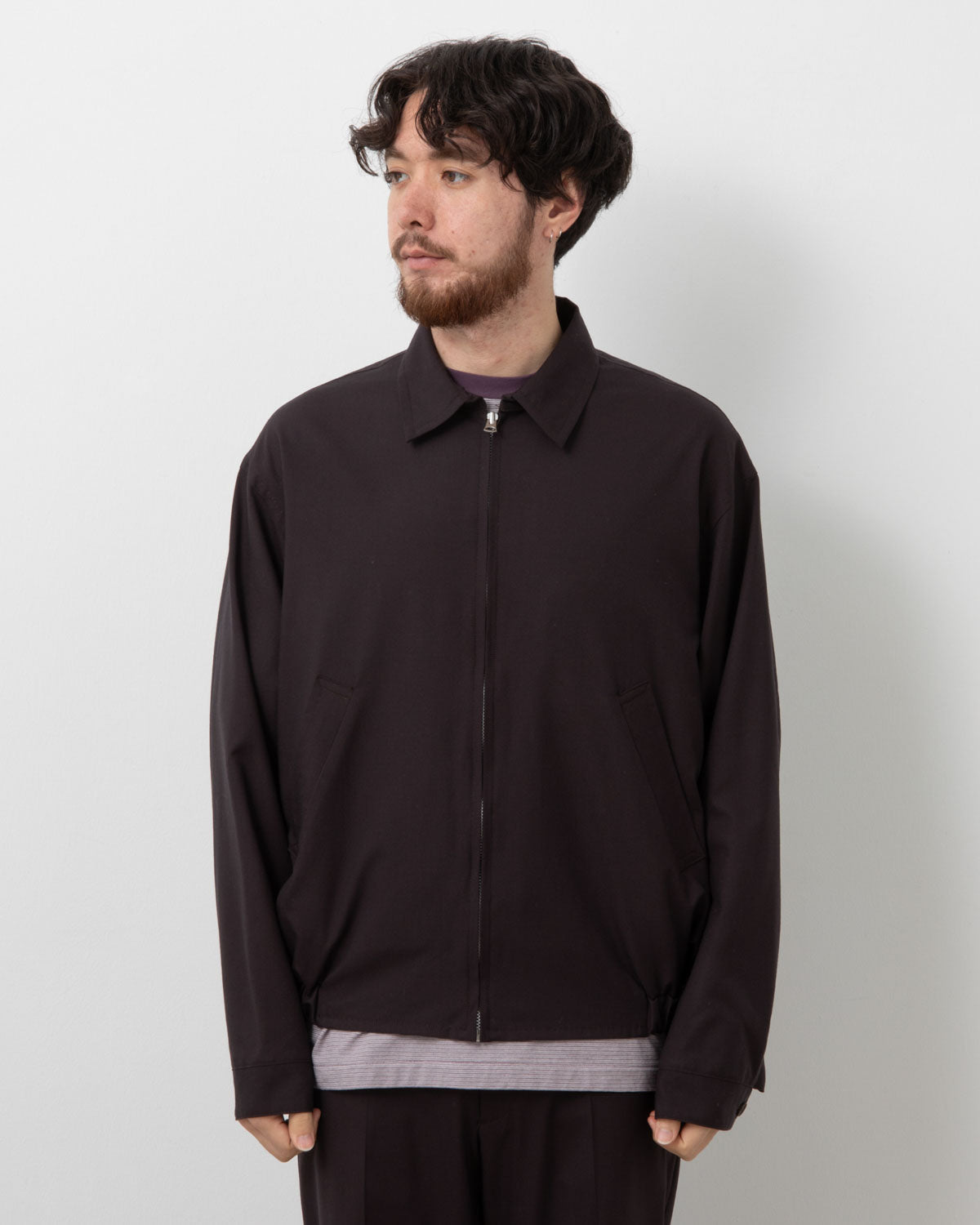WOOL POPLIN ZIP BLOUSON
