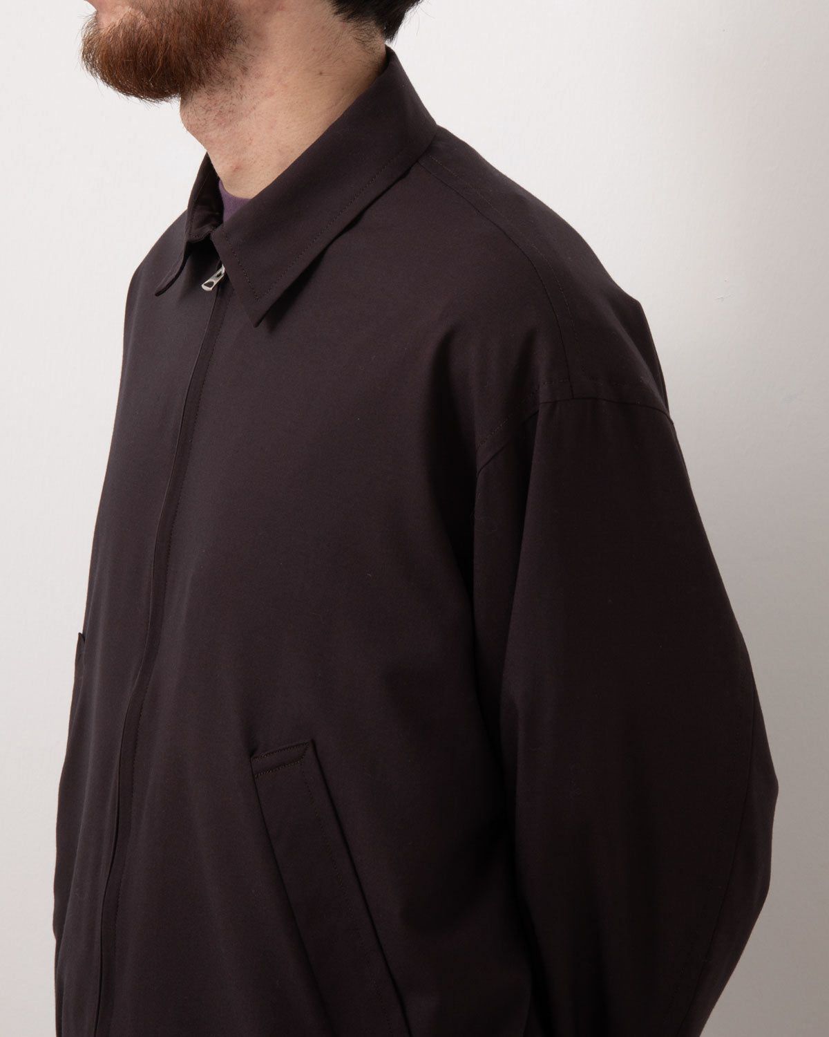 WOOL POPLIN ZIP BLOUSON