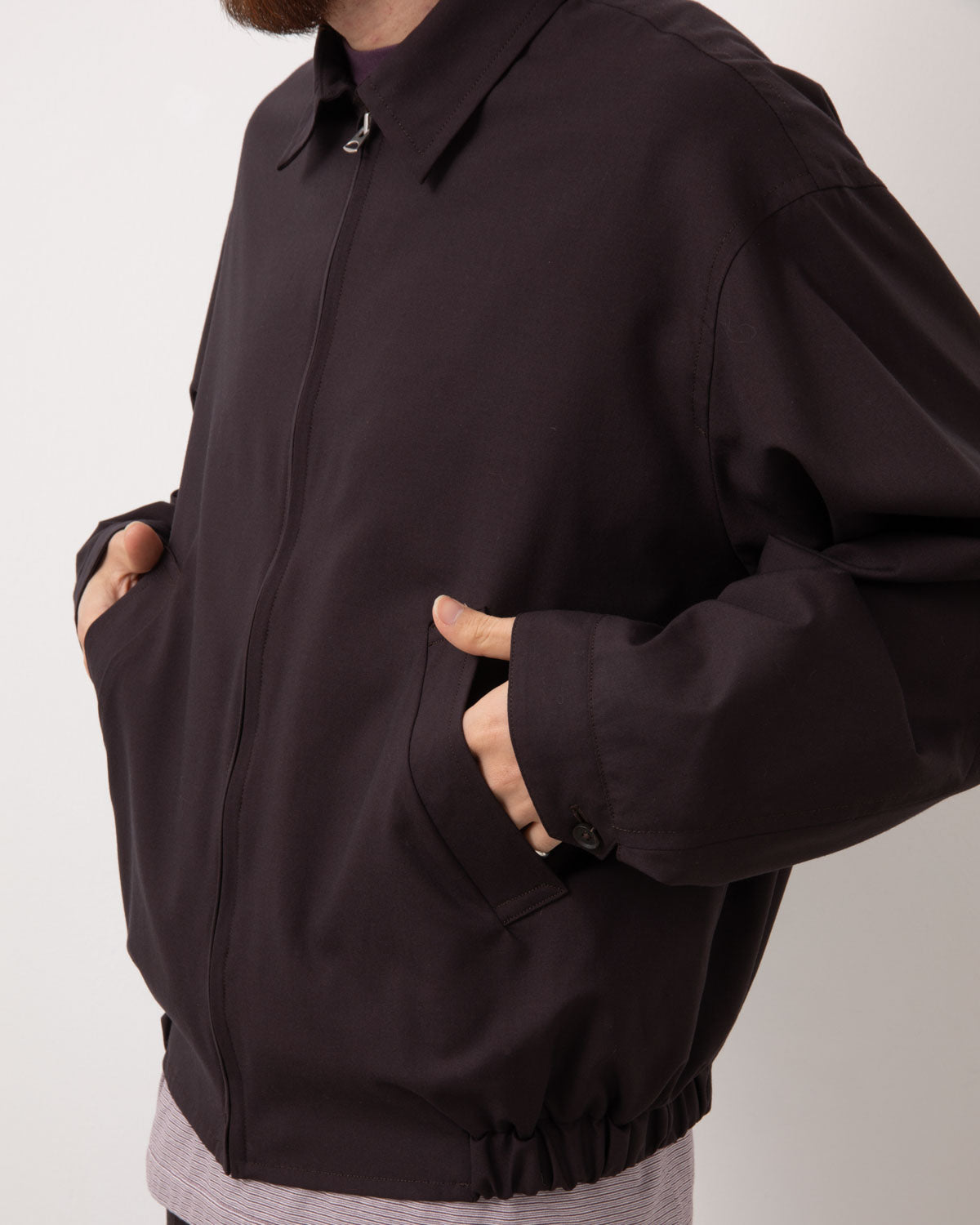 WOOL POPLIN ZIP BLOUSON