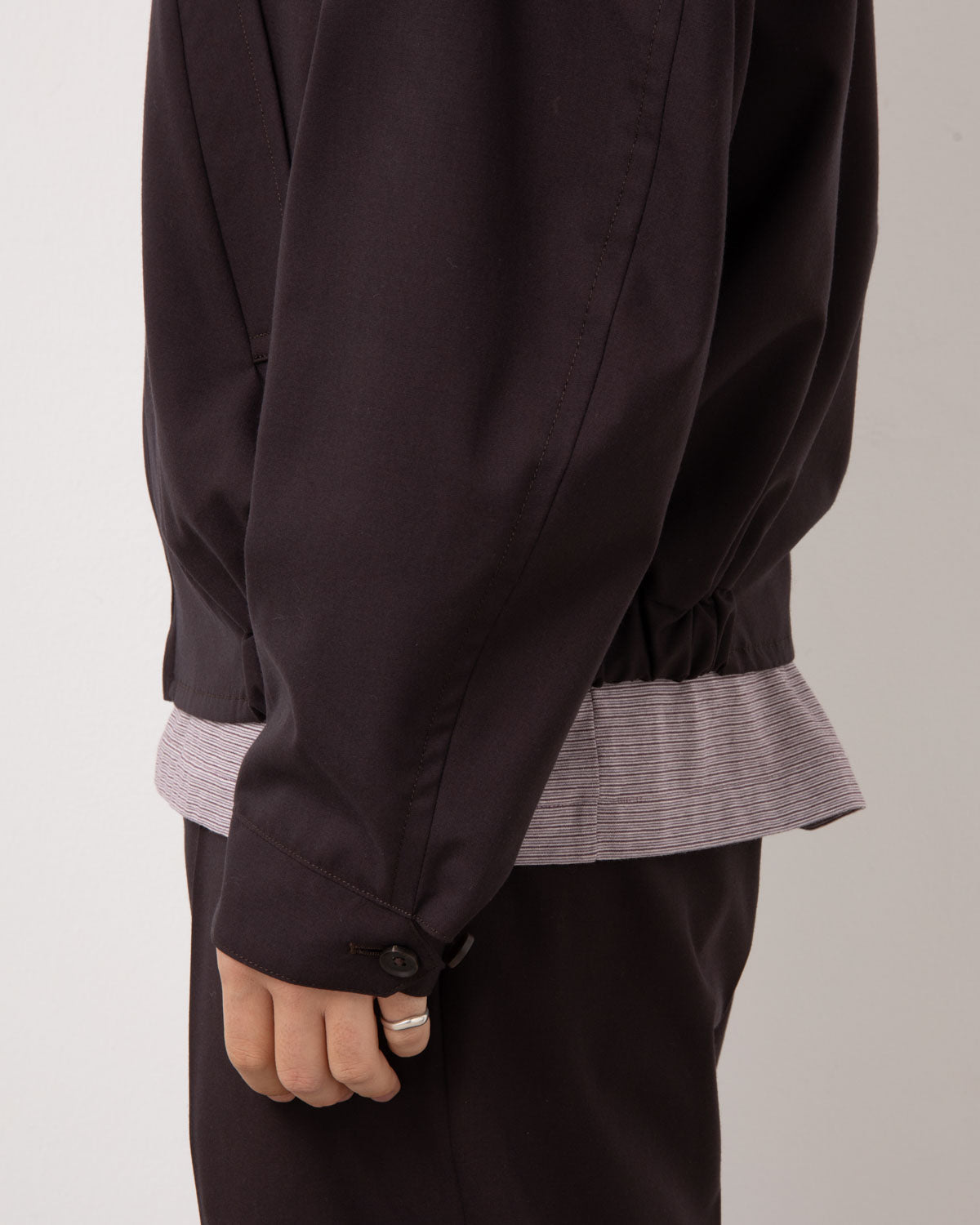 WOOL POPLIN ZIP BLOUSON