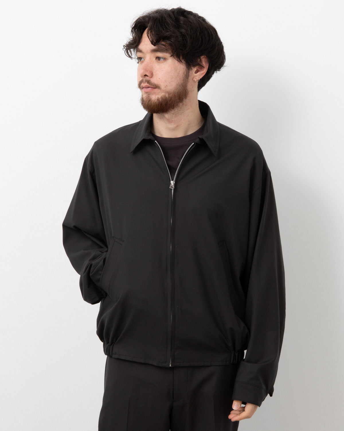 WOOL POPLIN ZIP BLOUSON