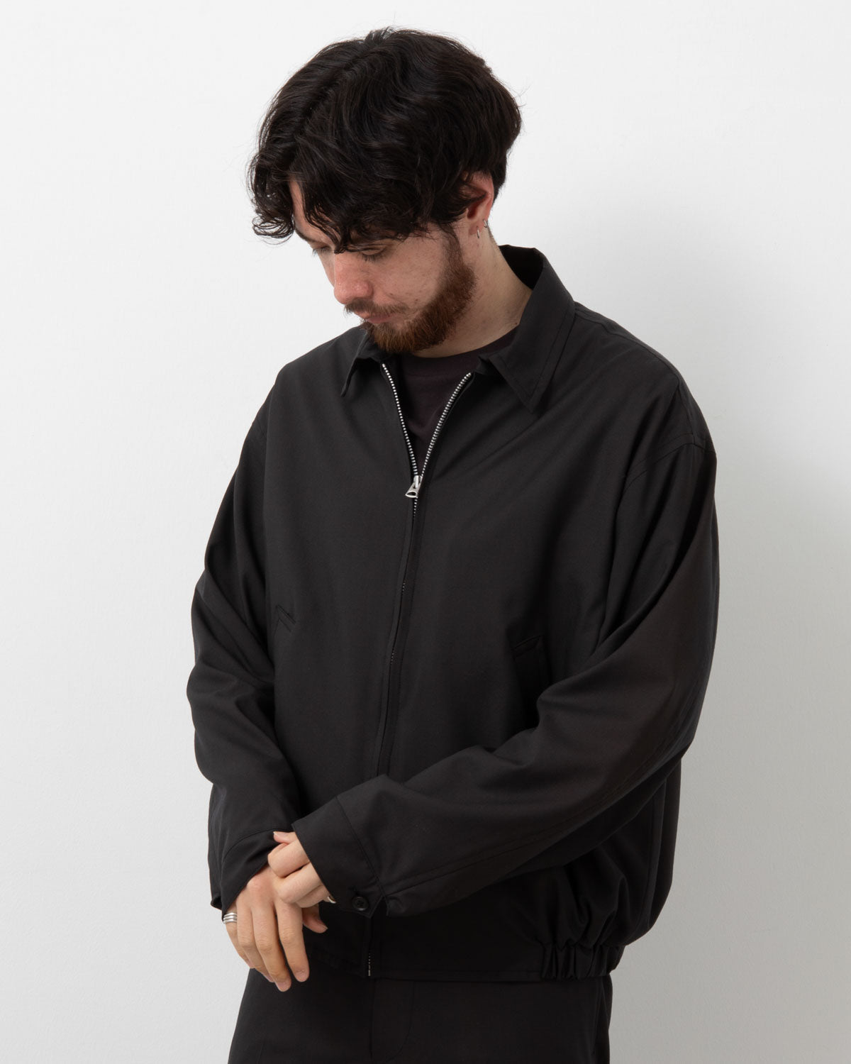 WOOL POPLIN ZIP BLOUSON