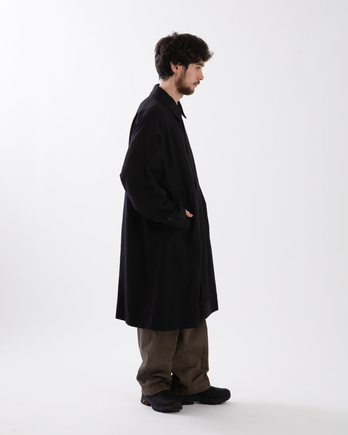 CASHMERE LINEN WALKER COAT