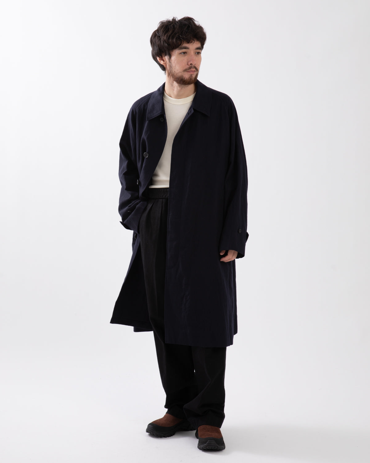 CASHMERE LINEN WALKER COAT