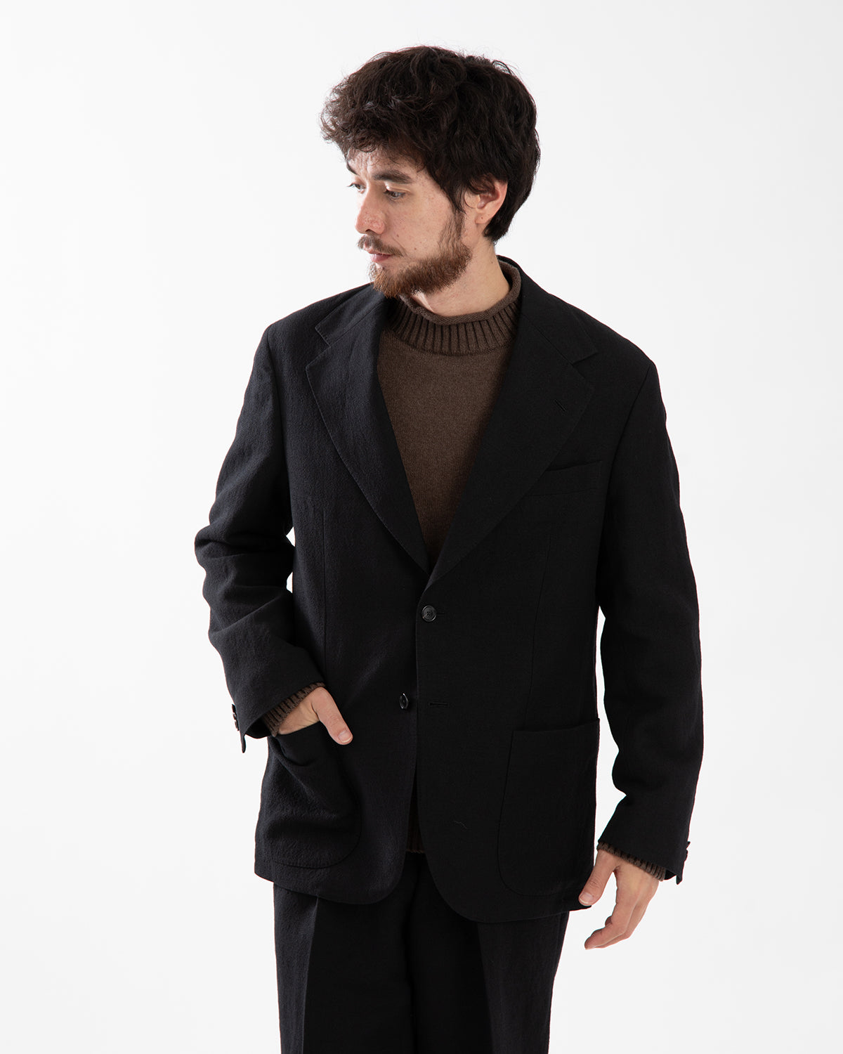 WOOL HEMP MESH 2B SINGLE JACKET