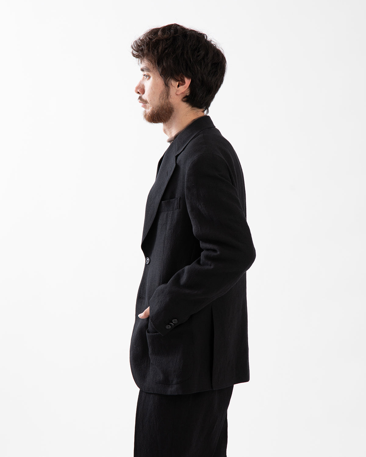 WOOL HEMP MESH 2B SINGLE JACKET