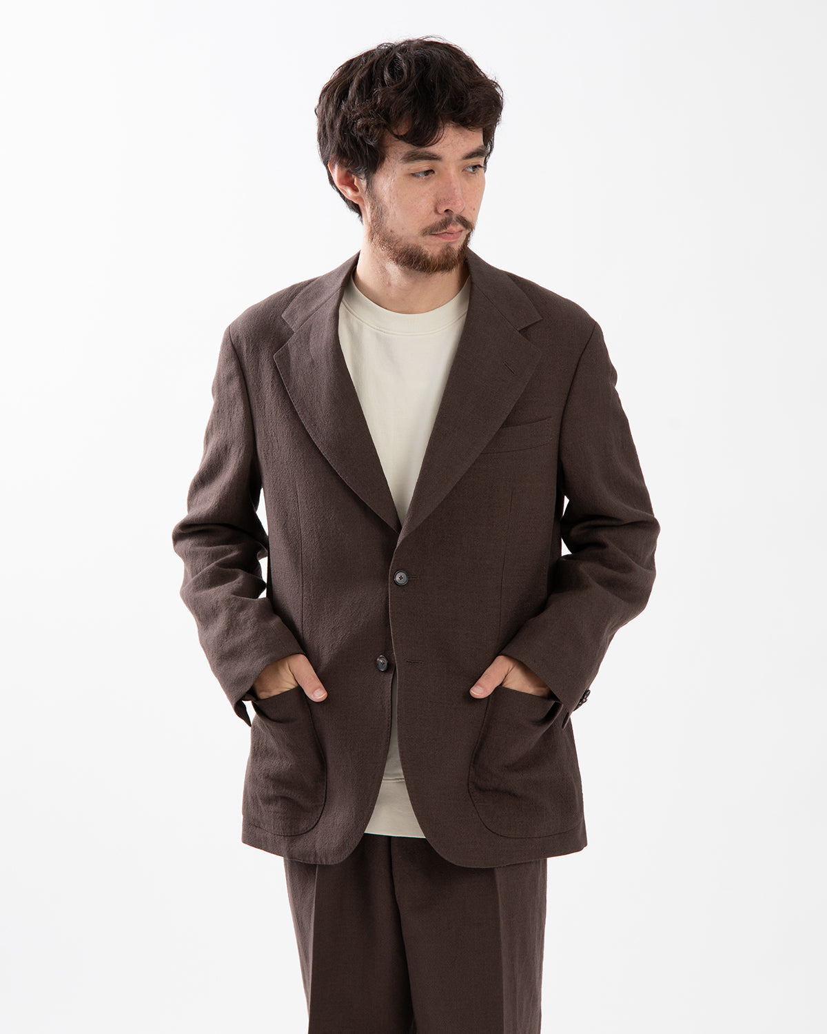WOOL HEMP MESH 2B SINGLE JACKET