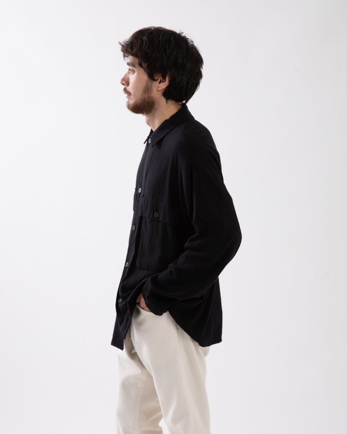 SILK FLANNEL FIELD SHIRT JACKET
