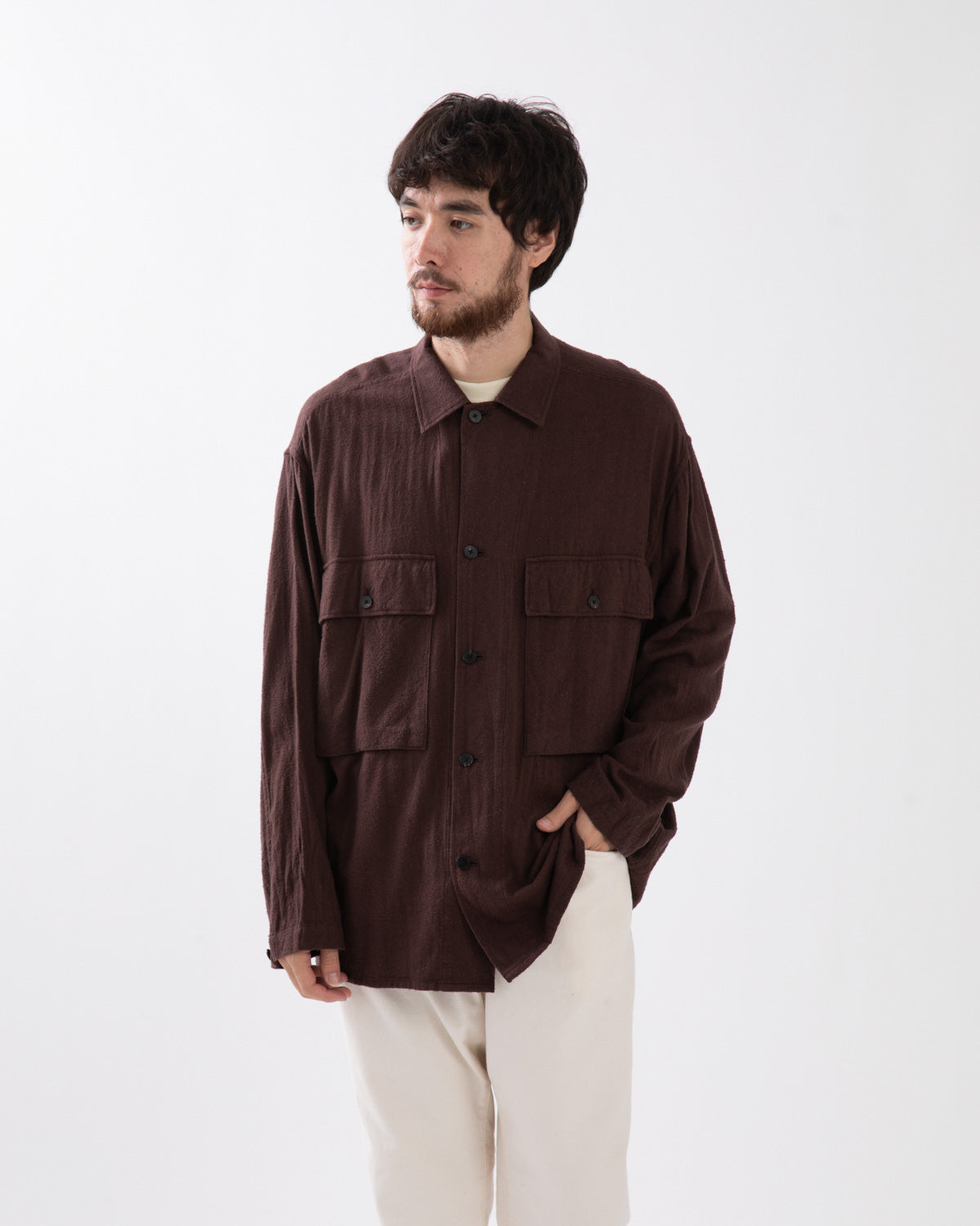 SILK FLANNEL FIELD SHIRT JACKET