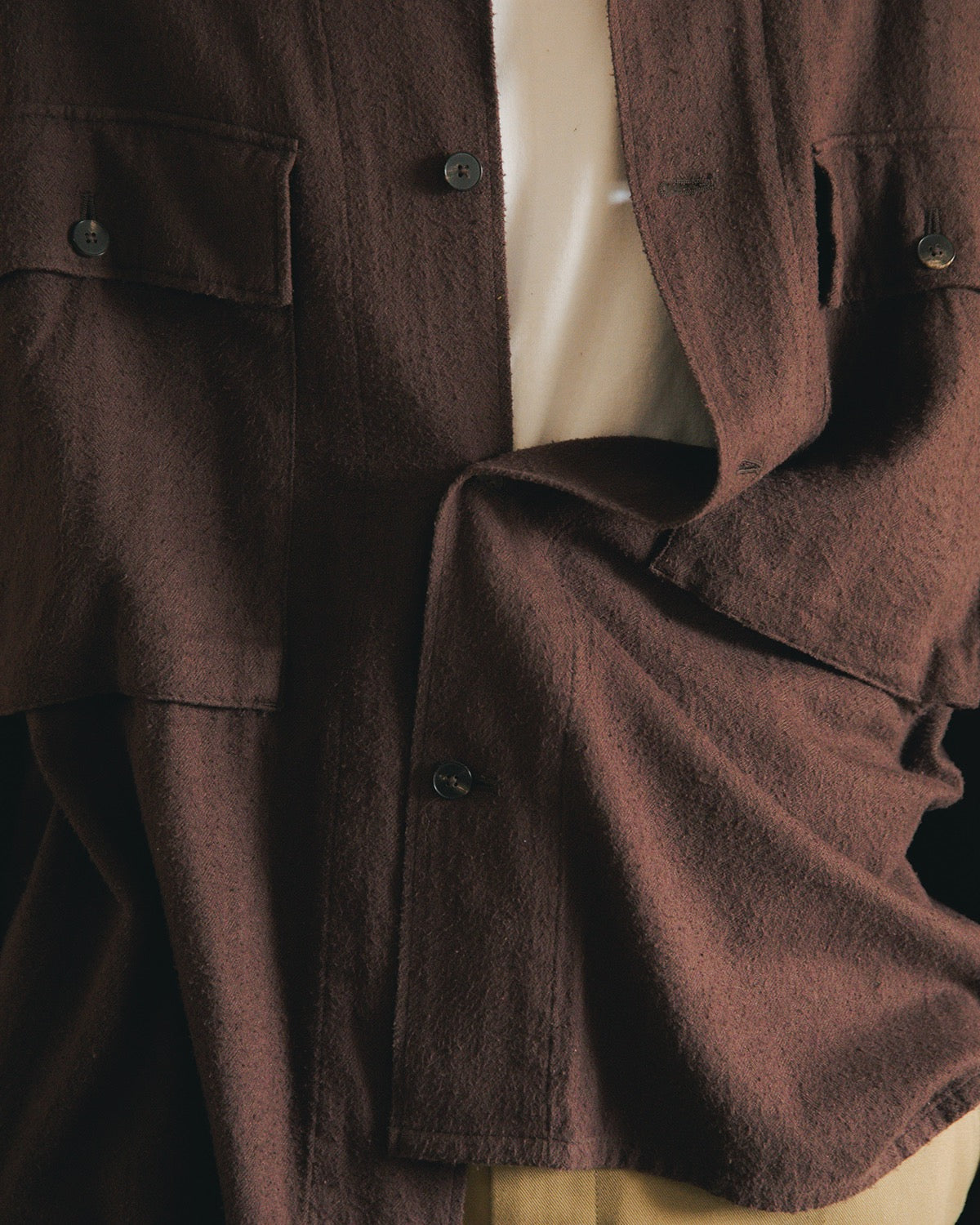 SILK FLANNEL FIELD SHIRT JACKET