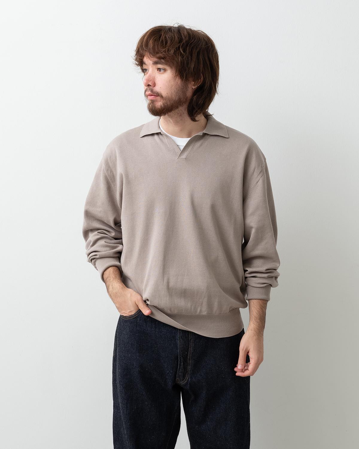 COTTON KNIT SKIPPER SHIRT