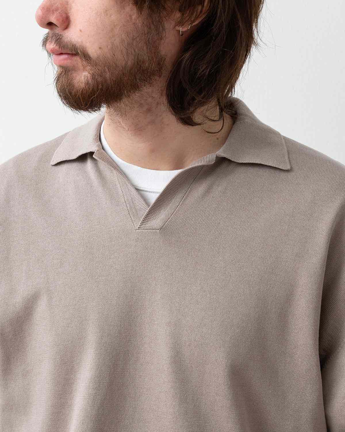 COTTON KNIT SKIPPER SHIRT