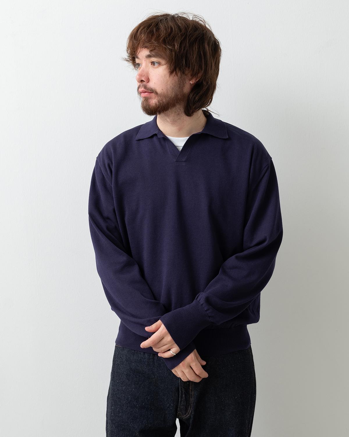 COTTON KNIT SKIPPER SHIRT