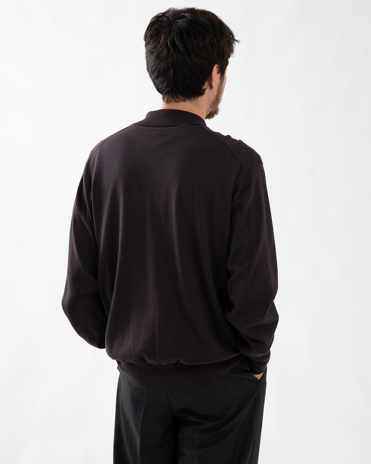 COTTON WOOL HIGH-GAGE KNIT POLO