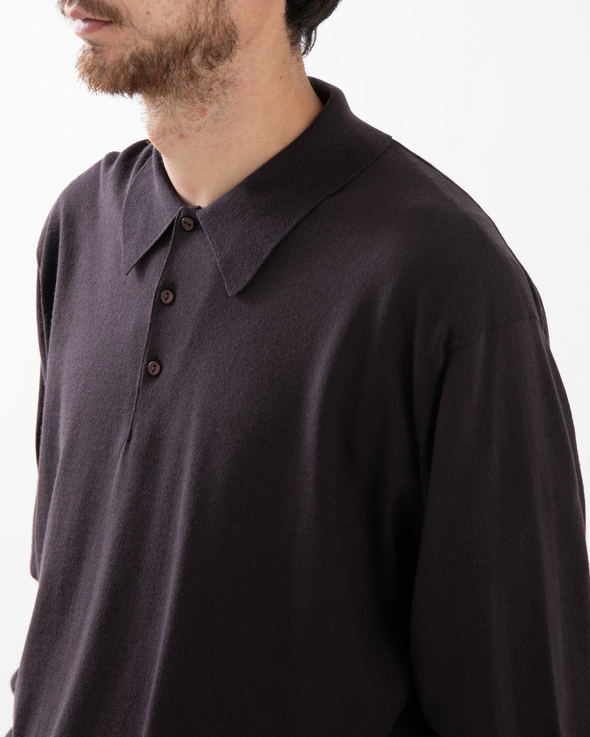 COTTON WOOL HIGH-GAGE KNIT POLO