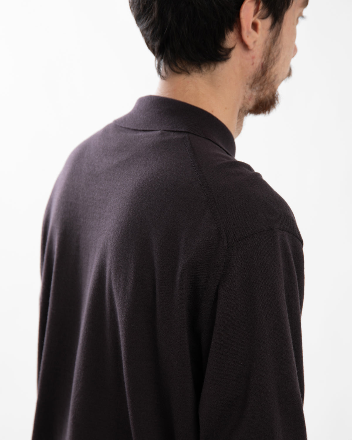 COTTON WOOL HIGH-GAGE KNIT POLO