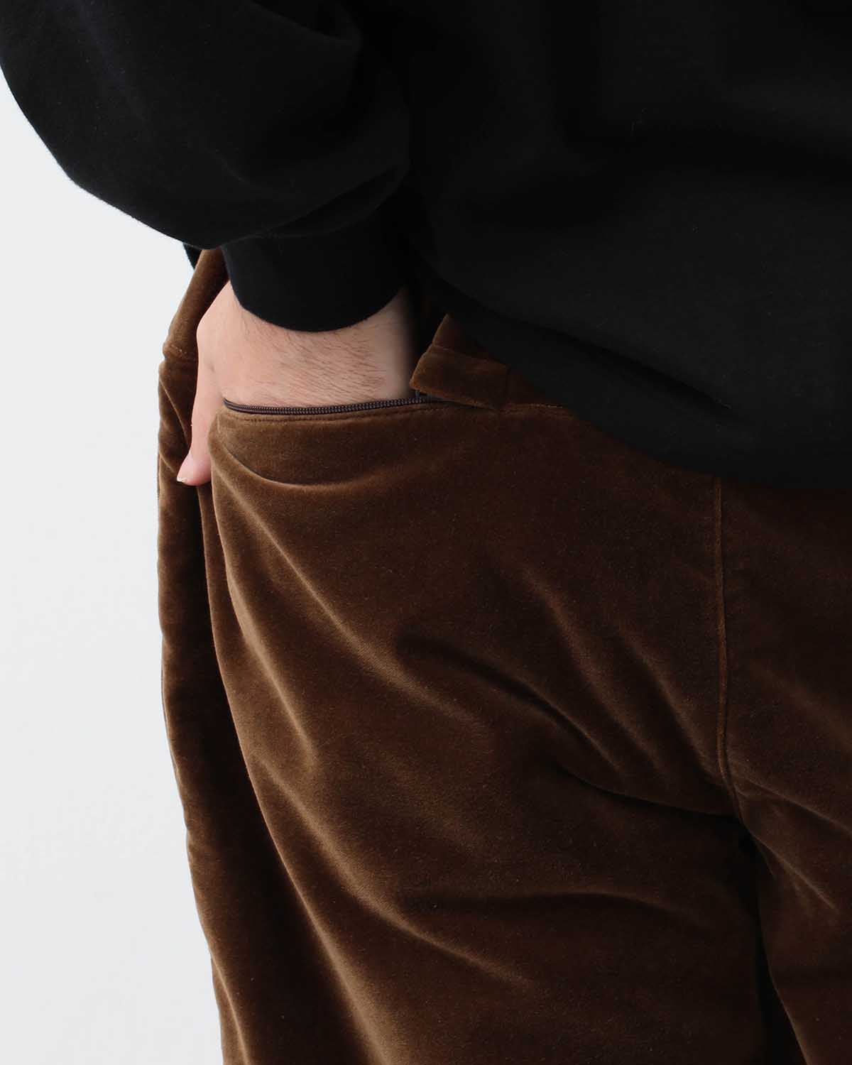 COTTON VELVET TRACK PANTS