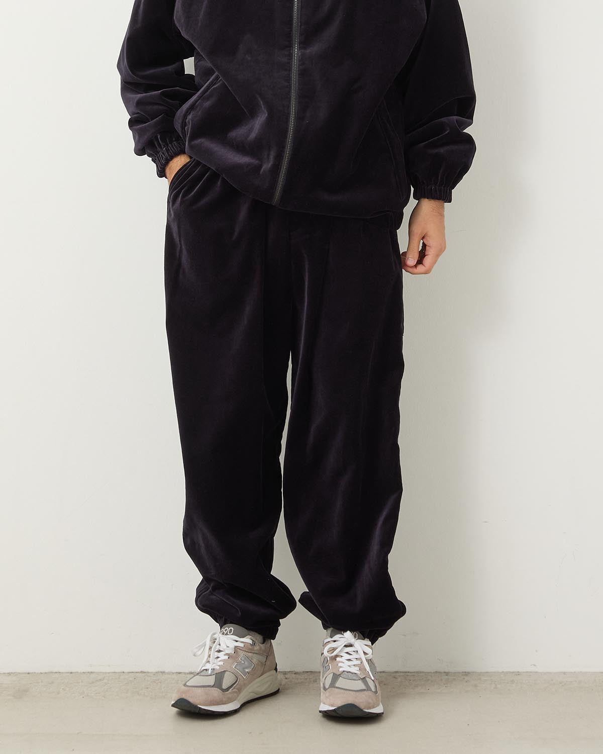 COTTON VELVET TRACK PANTS