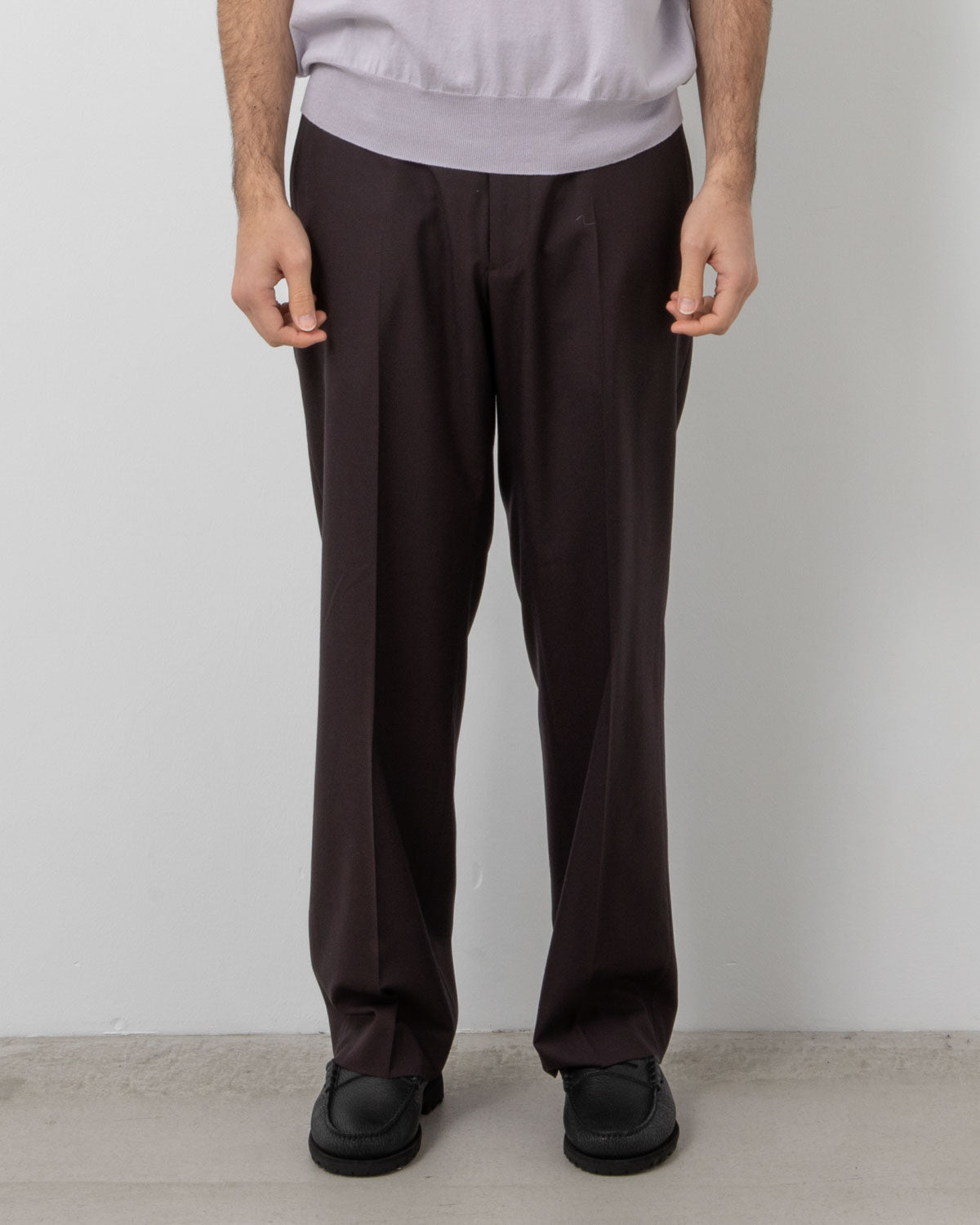 WOOL POPLIN NEUTRAL SLACKS