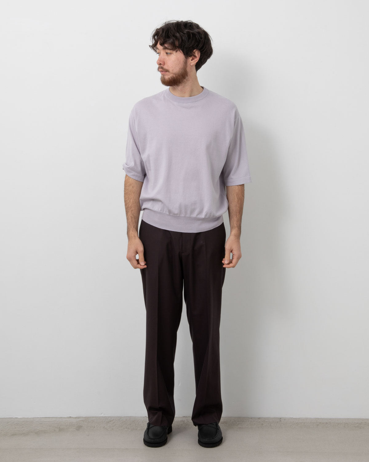 WOOL POPLIN NEUTRAL SLACKS
